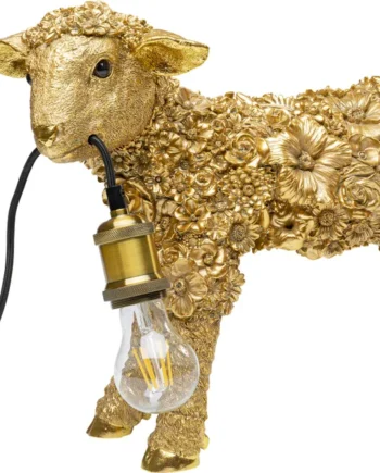 Kare Design Animal Flower Sheep Bordlampe Guld Polyresin