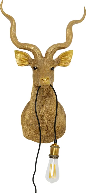 Kare Design Animal Goat Væglampe Guld Polyresin Og Aluminium