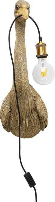 Kare Design Animal Heron Væglampe Guld Polyresin Og Aluminium