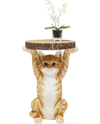 Kare Design Animal Ms Cat Sidebord  Rund Polyresin  ø33