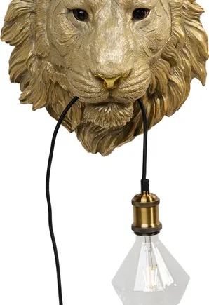 Kare Design Animal Tiger Head Væglampe Guld Polyresin Og Aluminium