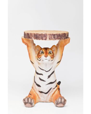 Kare Design Animal Tiger Sidebord  Rund Polyresin  ø35