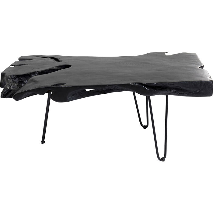 Kare Design Aspen Sofabord  Organisk Sort Teaktræ Og Stål  100x40