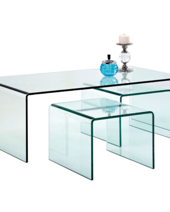Kare Design Clear Club Sofabord Glas    Sæt