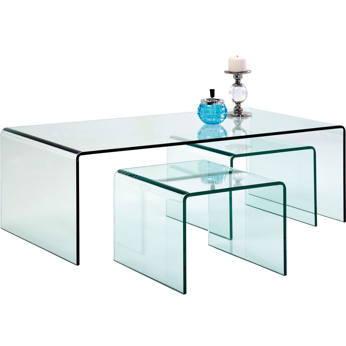Kare Design Clear Club Sofabord Glas Sæt
