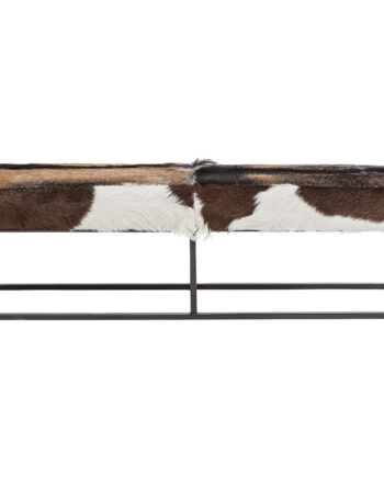 Kare Design Country Life Bænk Brunt Hvidt Gedeskind Og Stål