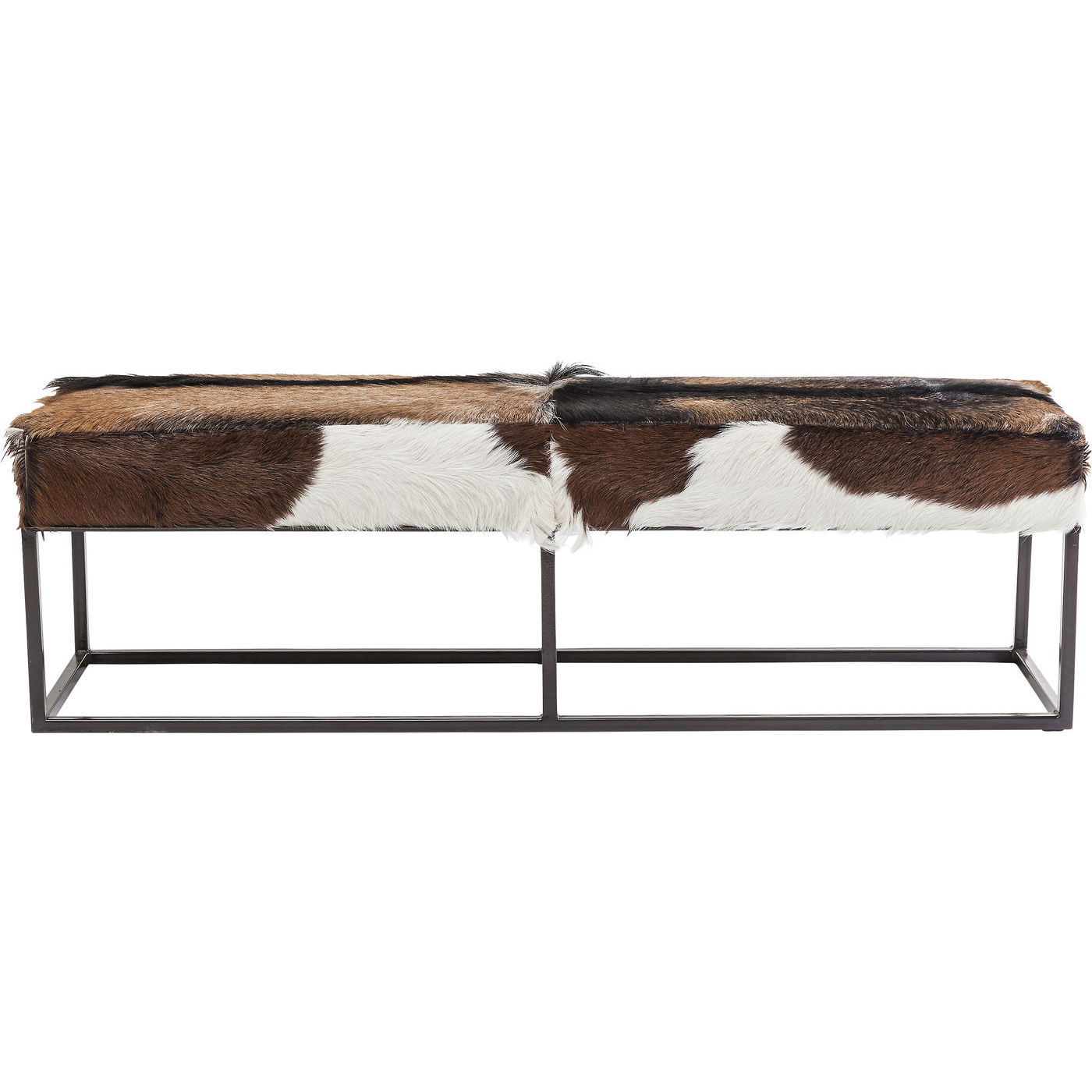 Kare Design Country Life Bænk Brunt Hvidt Gedeskind Og Stål
