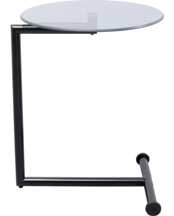 Kare Design Easy Living Black Sidebord  Rund Glas Og Sort Stål  ø46