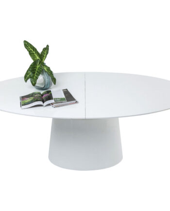 Kare Design Extension Benvenuto Ovalt Spisebord Hvid Højglans Træ     Butterflyplade  200 50 X110