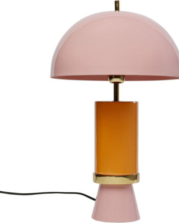Kare Design Josy Bordlampe Lyserød Og Okkergul Emalje Stål