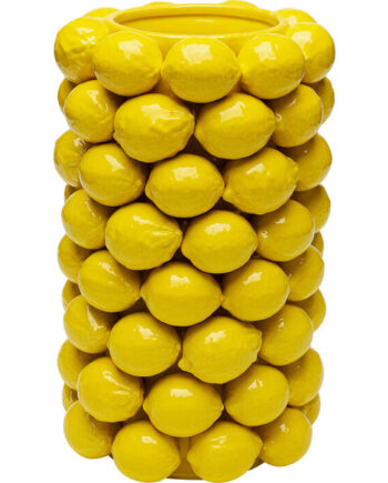 Kare Design Lemon Juice Vase  Cylinder Gul Porcelæn   :43cm