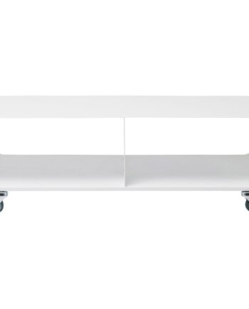 Kare Design Lounge Tv-bord  Med Hjul Hvid Stål  90x42