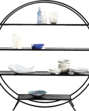 Kare Design Mason Reol Sort Stål Og Sort Mangotræ  Rund  180x175