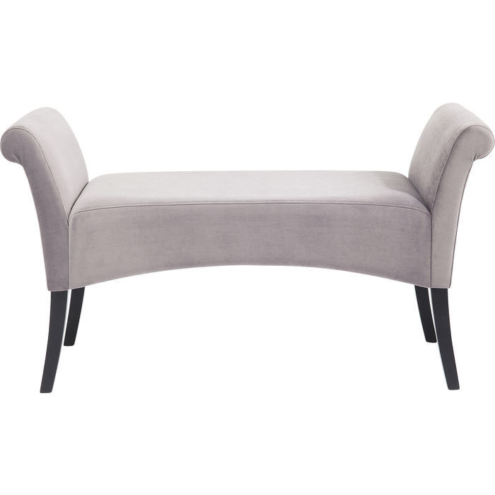 Kare Design Motley Bænk Armlæn Sølvgrå Polyester Fløjl Og Bøg 107x38