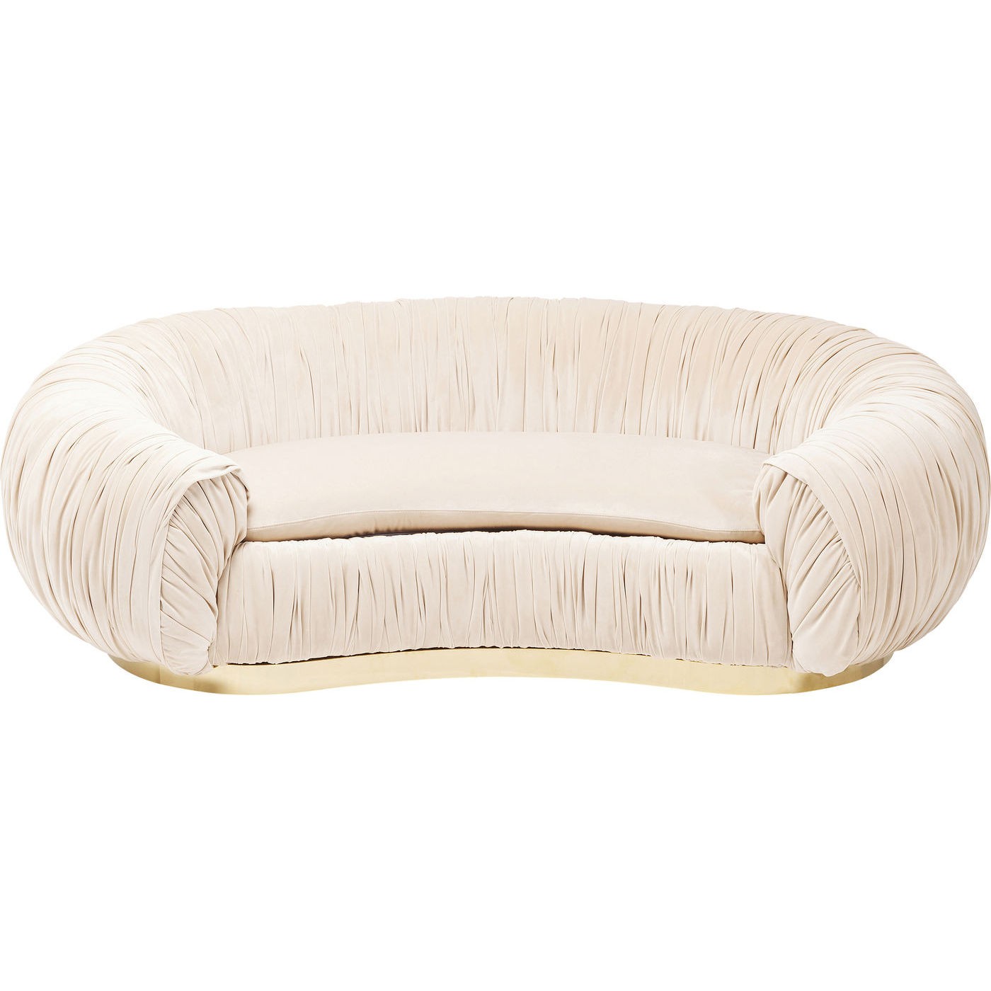 Kare Design Perugia Sofa Creme Stof Draperinger Og Guld Stål Pers
