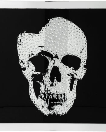 Kare Design Plakat  Mirror Skull Sort Sølv     Ramme   100x100cm