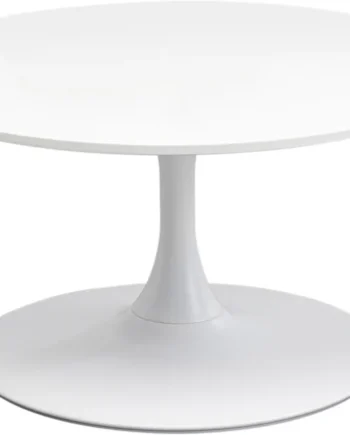 Kare Design Schickeria Sofabord  Rund Hvid Mdf Og Hvid Stål  ø80