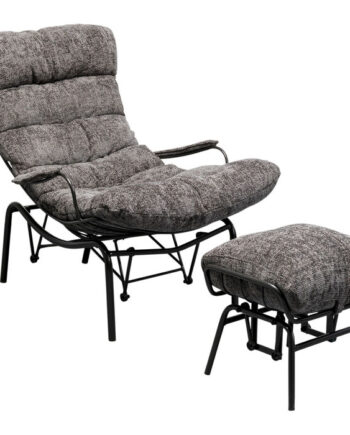 Kare Design Vienna Swing Gyngestol Og Skammel Grå Polyester Og Stål
