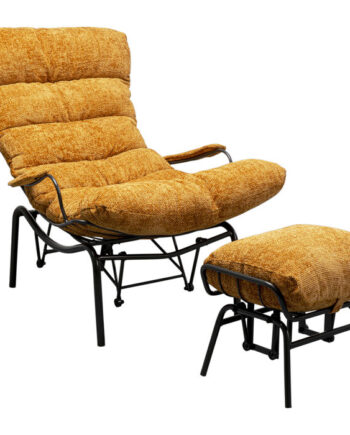 Kare Design Vienna Swing Gyngestol Og Skammel Gul Polyester Og Stål
