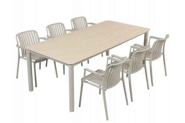 Karen Sonja Havemøbelsæt 99 5x210 Cm Gråhvid