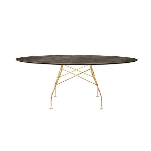Kartell Glossy Spisebord 192x118 Cm  Aged Bronze Guld Stel  : Erling Christensen Møbler