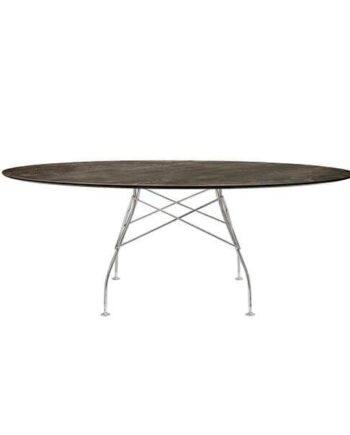 Kartell Glossy Spisebord 192x118 Cm  Aged Bronze Krom Stel  : Erling Christensen Møbler