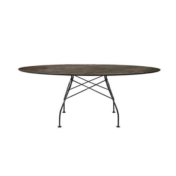 Kartell Glossy Spisebord 192x118 Cm  Aged Bronze Sort Stel  : Erling Christensen Møbler