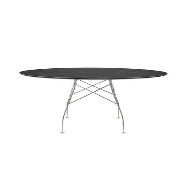 Kartell Glossy Spisebord 192x118 Cm  Black Krom Stel  : Erling Christensen Møbler