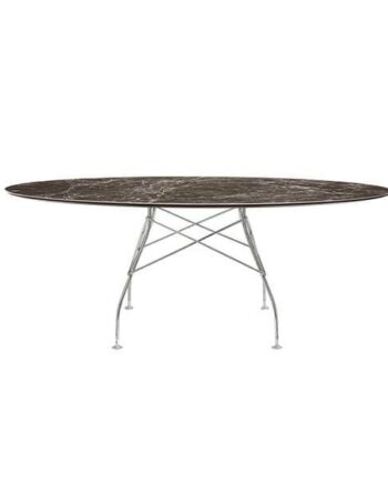 Kartell Glossy Spisebord 192x118 Cm  Brown Emperador Krom Stel  : Erling Christensen Møbler