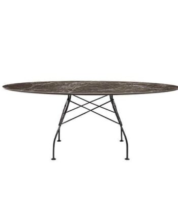 Kartell Glossy Spisebord 192x118 Cm  Brown Emperador Sort Stel  : Erling Christensen Møbler