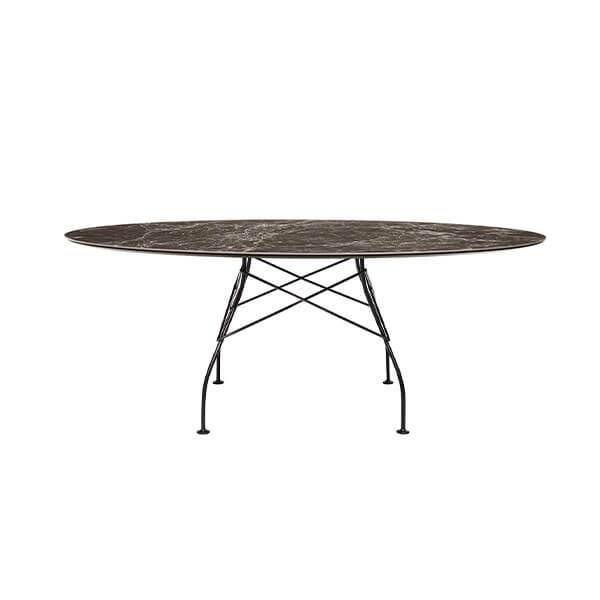 Kartell Glossy Spisebord 192x118 Cm  Brown Emperador Sort Stel  : Erling Christensen Møbler