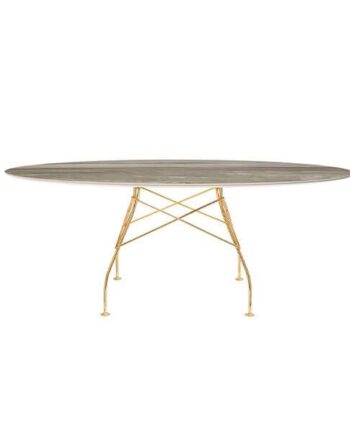 Kartell Glossy Spisebord 192x118 Cm  Tropical Grey Guld Stel  : Erling Christensen Møbler