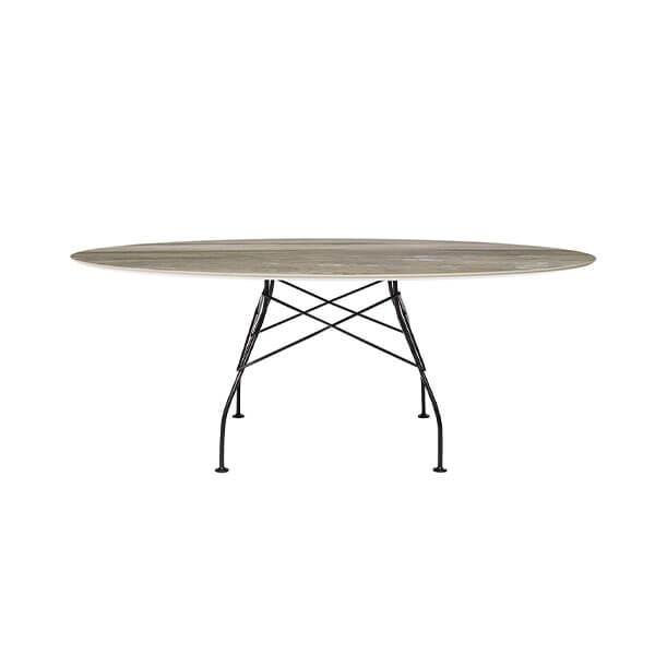 Kartell Glossy Spisebord 192x118 Cm  Tropical Grey Sort Stel  : Erling Christensen Møbler