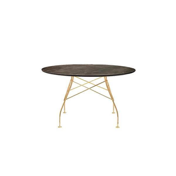 Kartell Glossy Spisebord ø128 Cm  Aged Bronze Guld Stel  : Erling Christensen Møbler