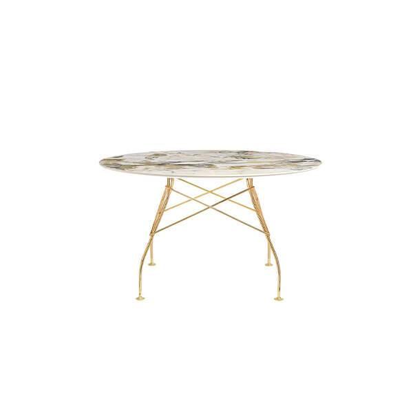 Kartell Glossy Spisebord ø128 Cm  Symphonie Guld Stel  : Erling Christensen Møbler