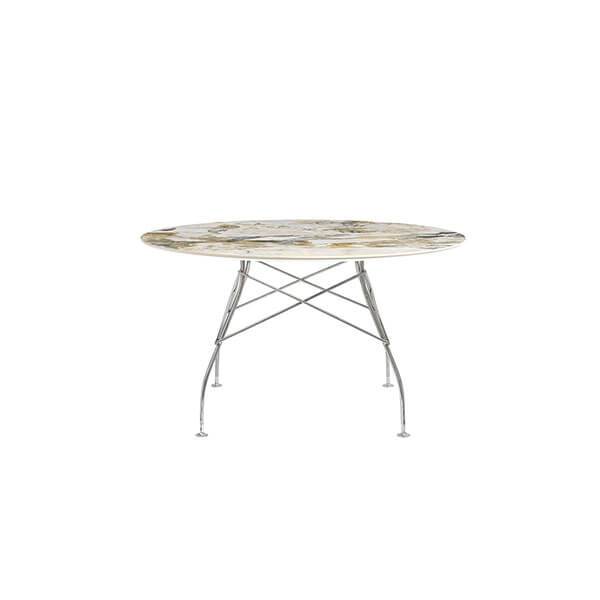 Kartell Glossy Spisebord ø128 Cm  Symphonie Krom Stel  : Erling Christensen Møbler