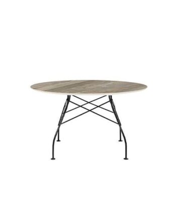 Kartell Glossy Spisebord ø128 Cm  Tropical Grey Sort Stel  : Erling Christensen Møbler