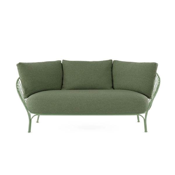 Kartell Hiray Sofa Med Hynder Grønt Stel Med Grønne Hynder  : Erling Christensen Møbler