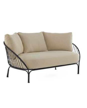 Kartell Hiray Sofa Med Hynder Sort Stel Med Beige Hynder  : Erling Christensen Møbler