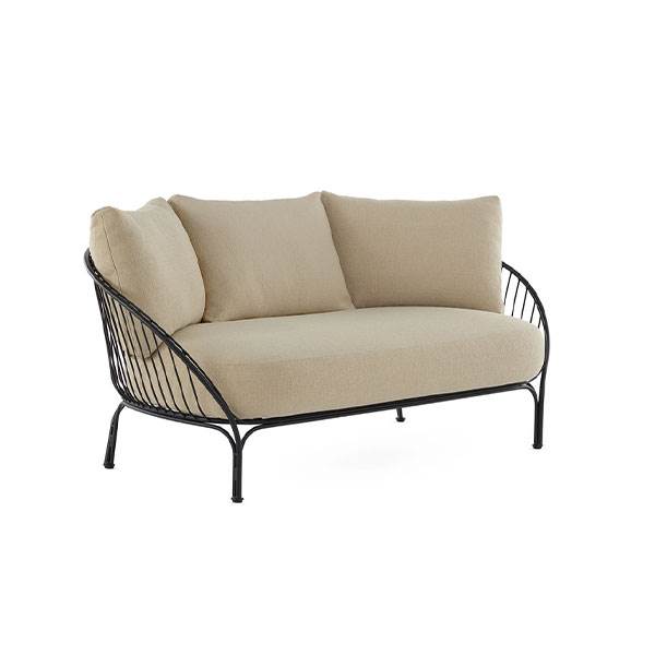 Kartell Hiray Sofa Med Hynder Sort Stel Med Beige Hynder  : Erling Christensen Møbler