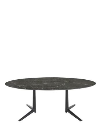 Kartell Multiplo   Ovalt Spisebord Sort Marmor
