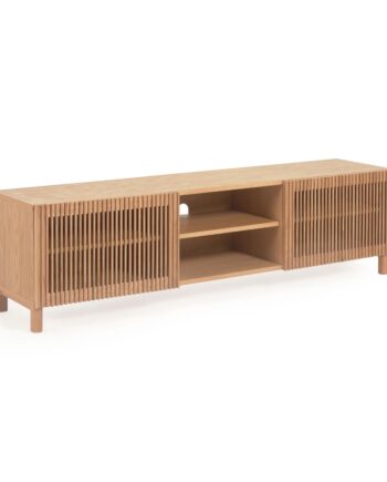 Kave Home Beyla Tv-bord       Låger Og   Hylder Natur Egefinér Og Egetræ  180x49