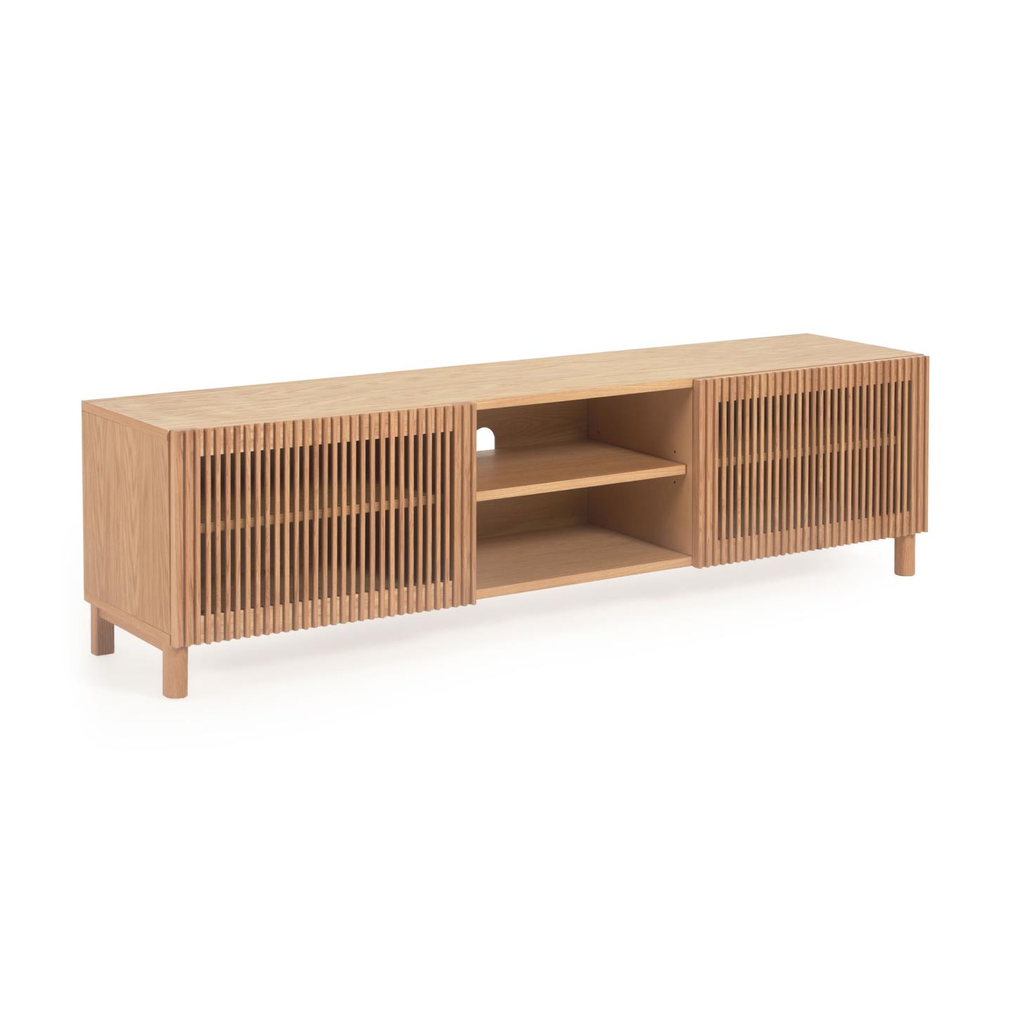 Kave Home Beyla Tv-bord Låger Og Hylder Natur Egefinér Og Egetræ 180x49