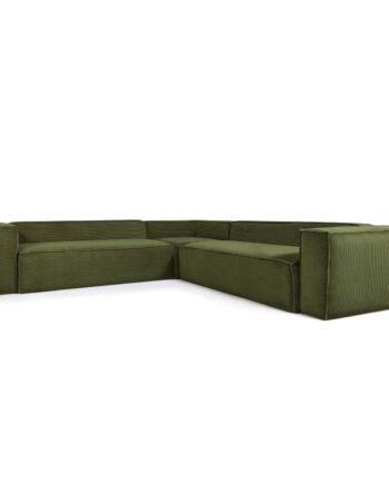 Kave Home Blok Hjørnesofa Grøn Corduroy Fløjl  320x320