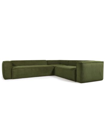 Kave Home Blok Hjørnesofa Grøn Corduroy Fløjl  320x290