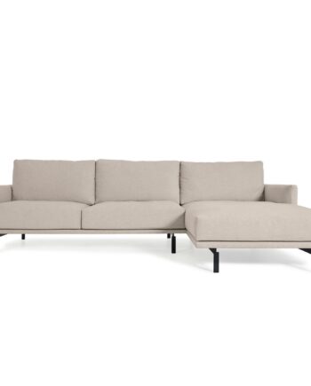 Kave Home Galene   Pers  Sofa     Højre Chaiselong Beige Genbrugsfibre Og Jern