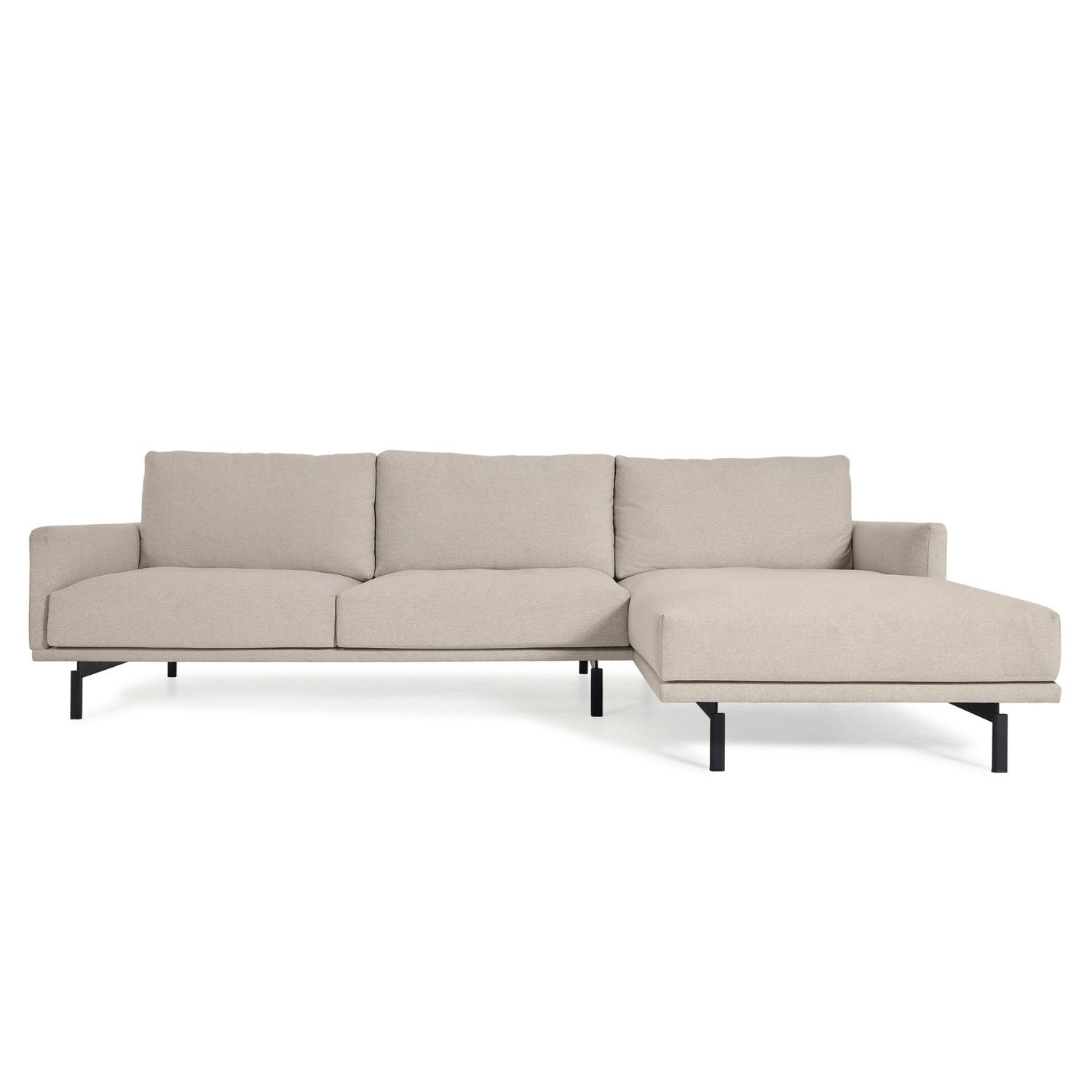 Kave Home Galene Pers Sofa Højre Chaiselong Beige Genbrugsfibre Og Jern