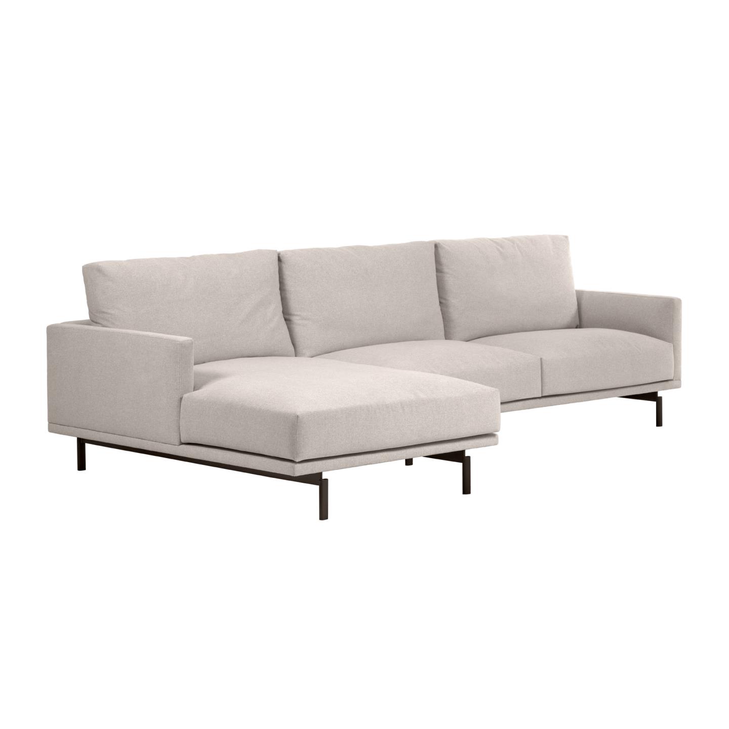 Kave Home Galene   Pers  Sofa     Venstre Chaiselong Beige Genbrugsfibre Og Jern