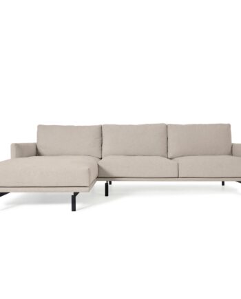 Kave Home Galene   Pers  Sofa     Venstre Chaiselong Beige Genbrugsfibre Og Jern
