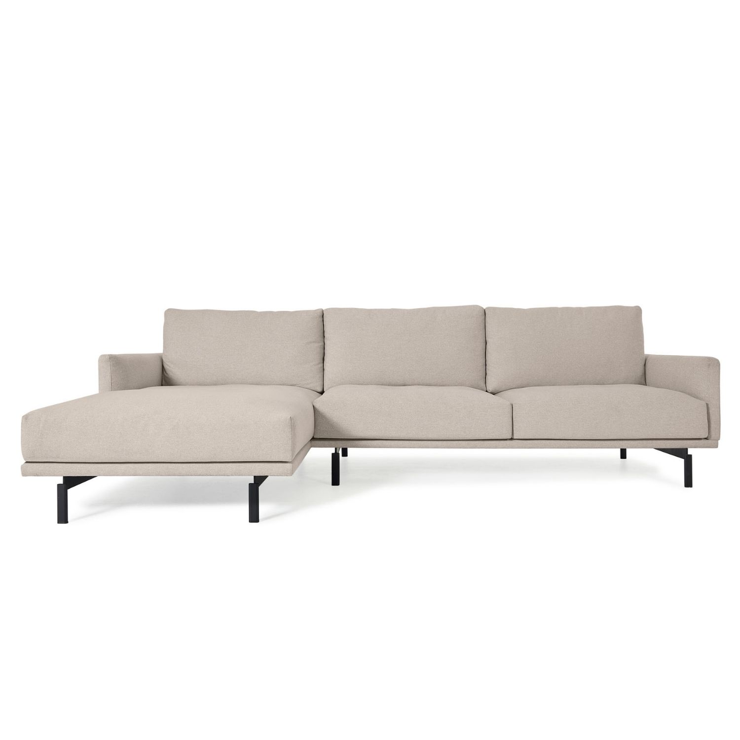 Kave Home Galene Pers Sofa Venstre Chaiselong Beige Genbrugsfibre Og Jern